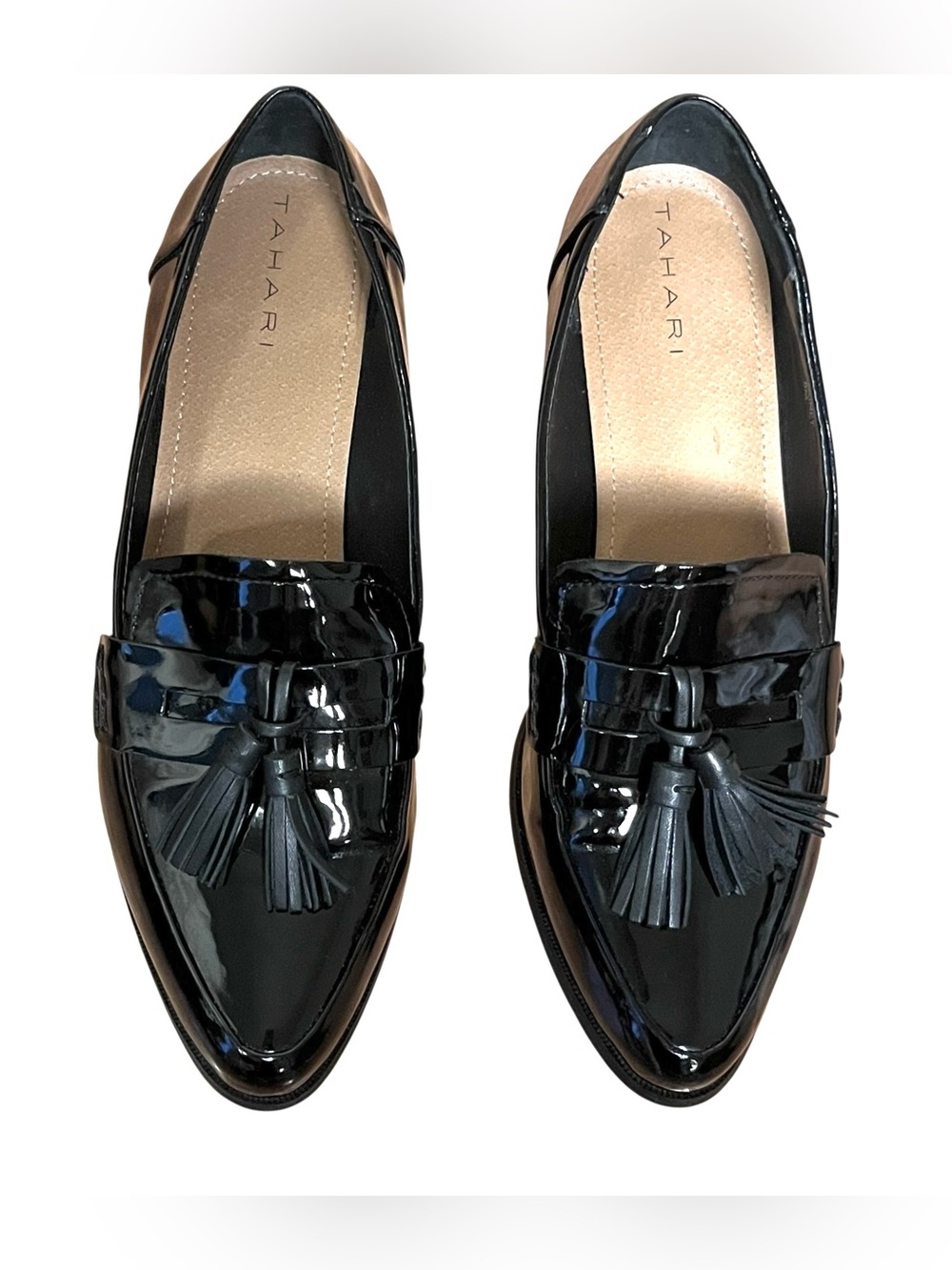Tahari Patent Leather Lainey Penny Loafers Tassel — Size 8 - Picture 2 of 11